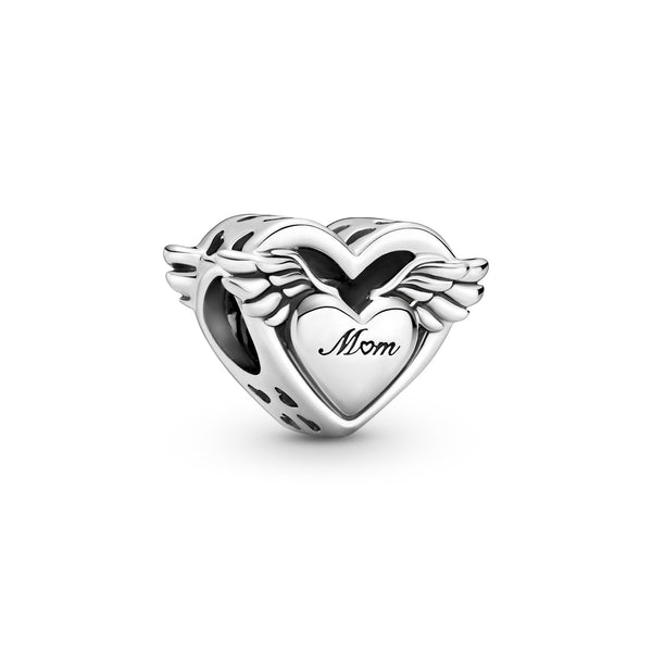 Mum Heart With Wings Charm