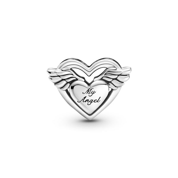 Mum Heart With Wings Charm