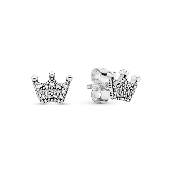 Crown Silver Stud Earrings