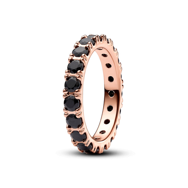 Black Sparkling Row Eternity Ring