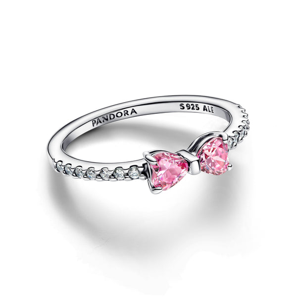 Sparkling Pink Bow Ring