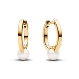 Treated Freshwater Cultured Pearl Hoop Earrings