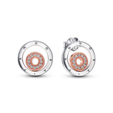 Pandora Signature Two-tone Logo Circles Stud Earrings