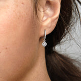 Square Sparkle Hoop Earrings