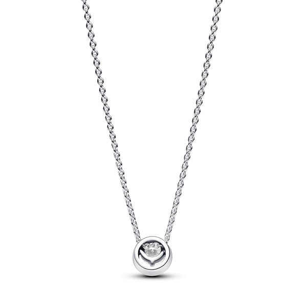 Sparkling Round Halo Pendant Collier Necklace