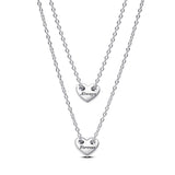 Everlasting Love Heart Shape Pendant Detachable Short Necklace