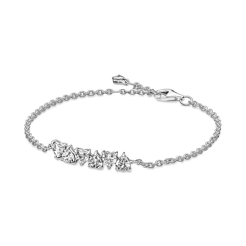 Sparkling Endless Hearts Chain Bracelet