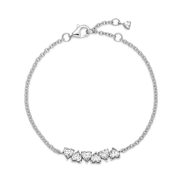 Sparkling Endless Hearts Chain Bracelet