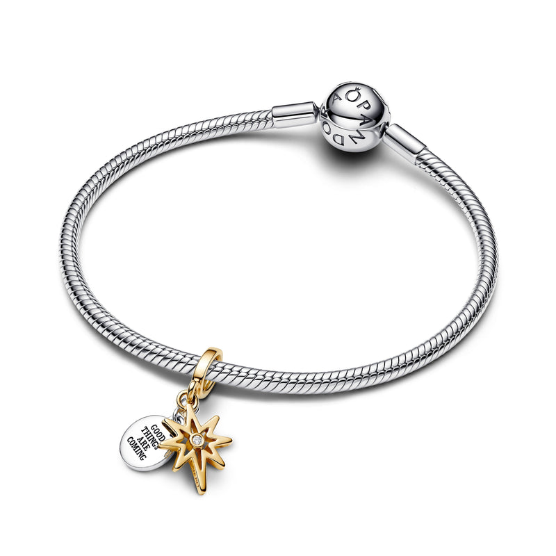 Engravable North Star Lab-grown Diamond Dangle Charm