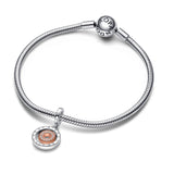 Two-tone Pandora Logo Circles Dangle Charm