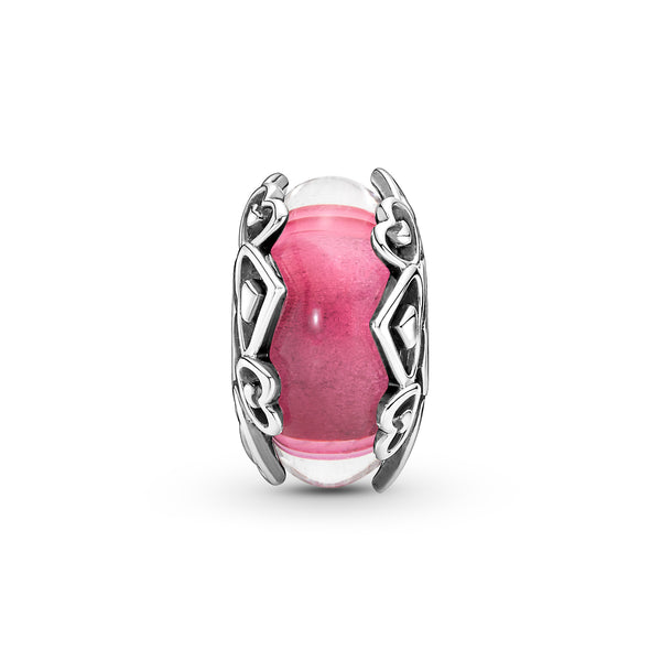 Reveal Your Love Pink Murano Glass Charm