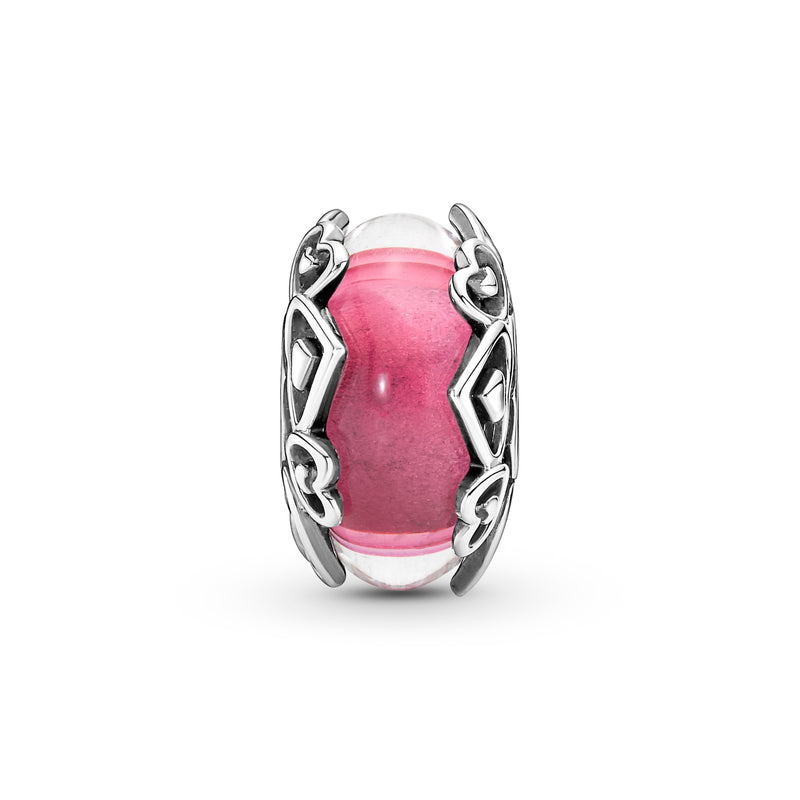 Reveal Your Love Pink Murano Glass Charm