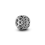 Openwork roses silver charm