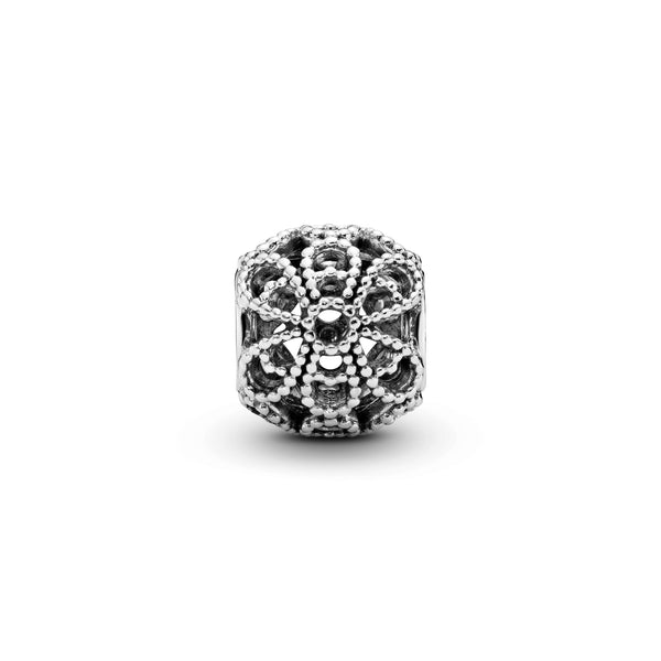 Openwork roses silver charm