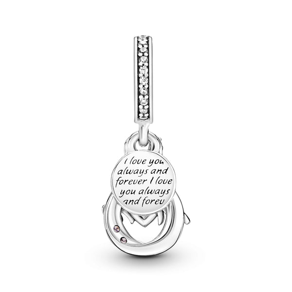 Mum Infinity Pavé Double Dangle Charm