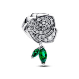 Sparkling Rose in Bloom Charm