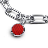 Red Murano Glass Engravable Mini Medallion Charm