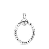 Small Beaded Sterling Silver Pandora O Pendant