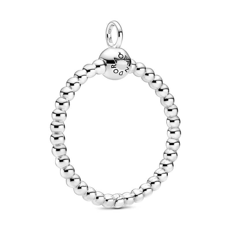 Medium Beaded Sterling Silver Pandora O Pendant