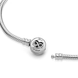 Silver Bracelet And Infinity Heart Clasp