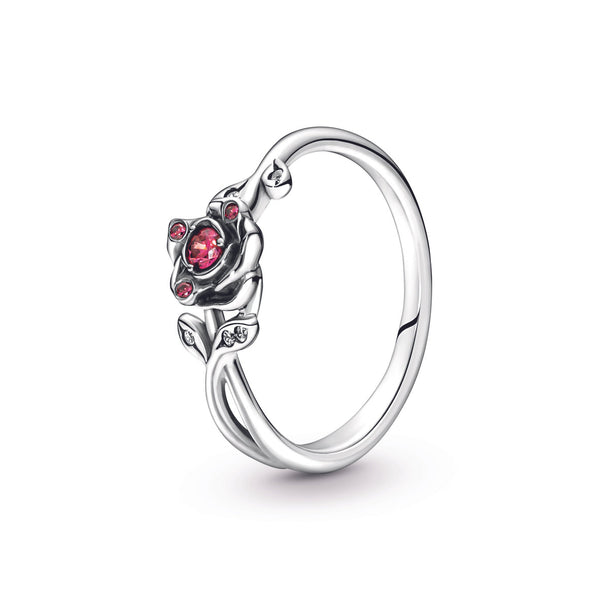 Disney Beauty And The Beast Rose Sterling Silver Ring