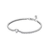 Heart Sterling Silver Tennis Bracelet