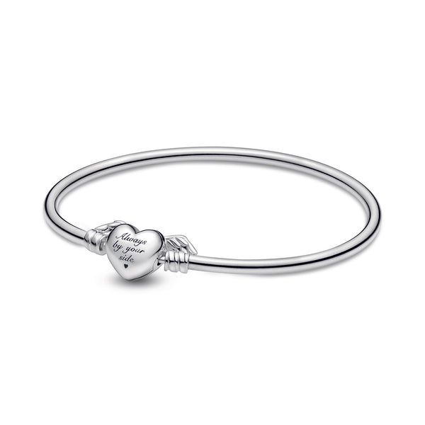 Bangle with Heart and Wings Clasp