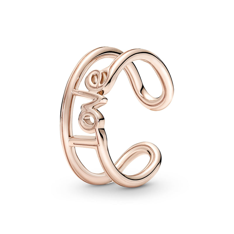 Love Script 14K Rose Gold-Plated Ring