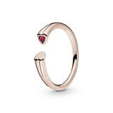 Two Hearts Pandora Rose Open Ring