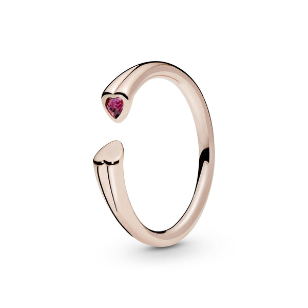 Two Hearts Pandora Rose Open Ring