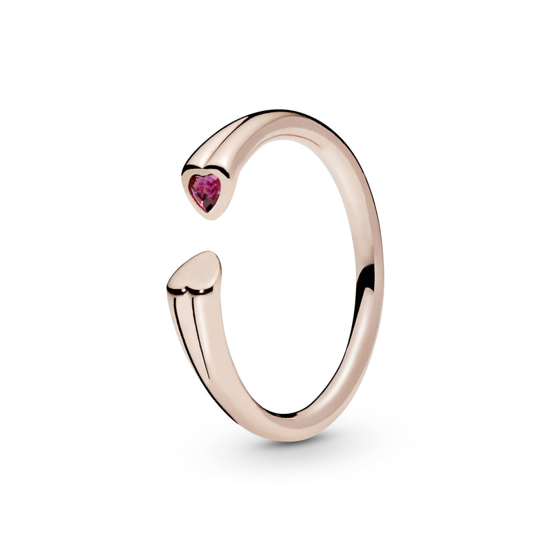 Two Hearts Pandora Rose Open Ring