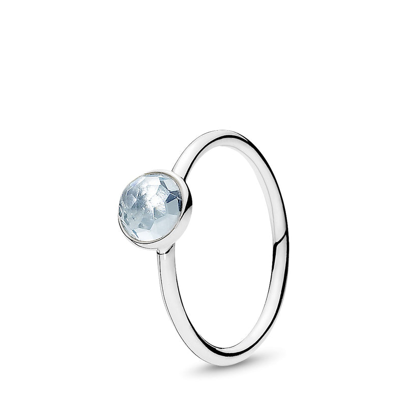 March Birthstone Silver Ring