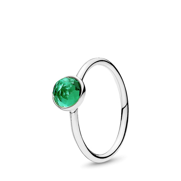 May Birthstone Silver Ring