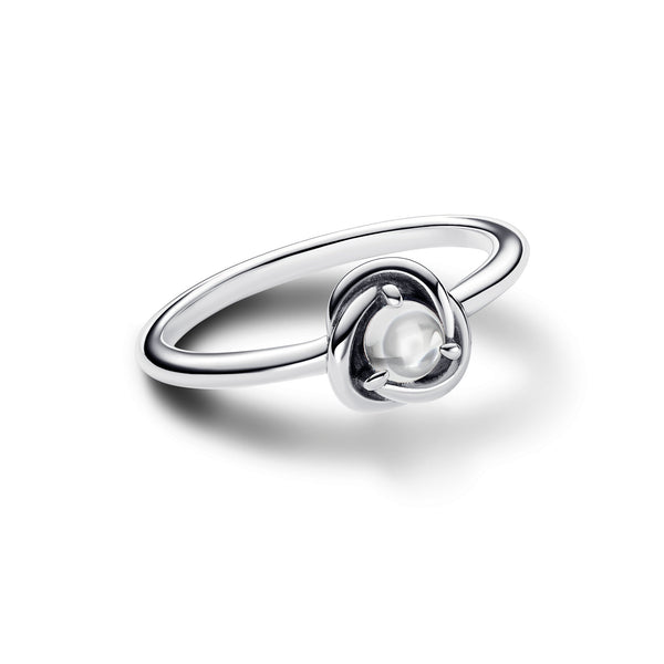 April Clear Eternity Circle Ring
