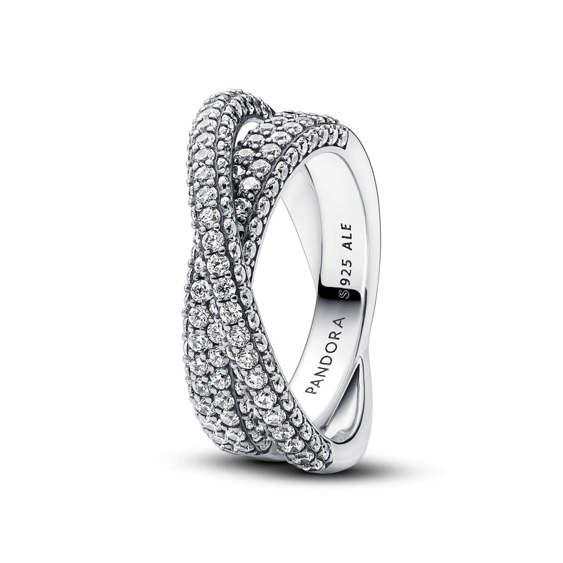 Pandora Timeless Pavé Crossover Dual Band Ring