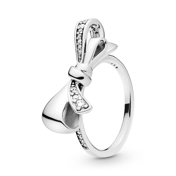 Bow Ring With Clear Cubic Zirconia