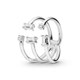 Open Ice Cube Silver Ring