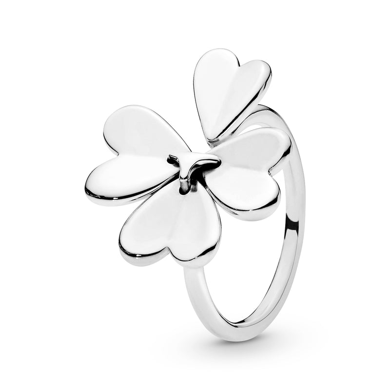 Clover Silver Open Ring