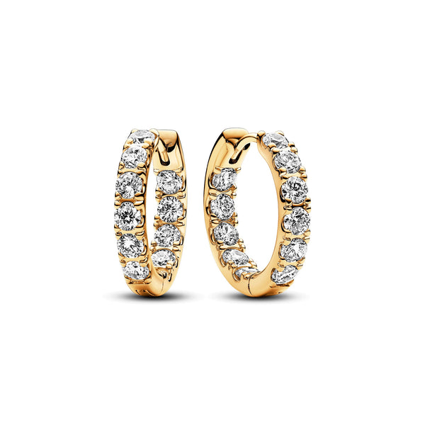 Sparkling Row Eternity Hoop Earrings