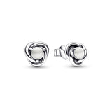 June White Eternity Circle Stud Earrings