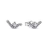 Wave Silver Stud Earrings