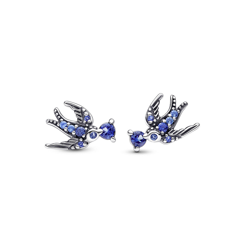 Sparkling Swallow Stud Earrings