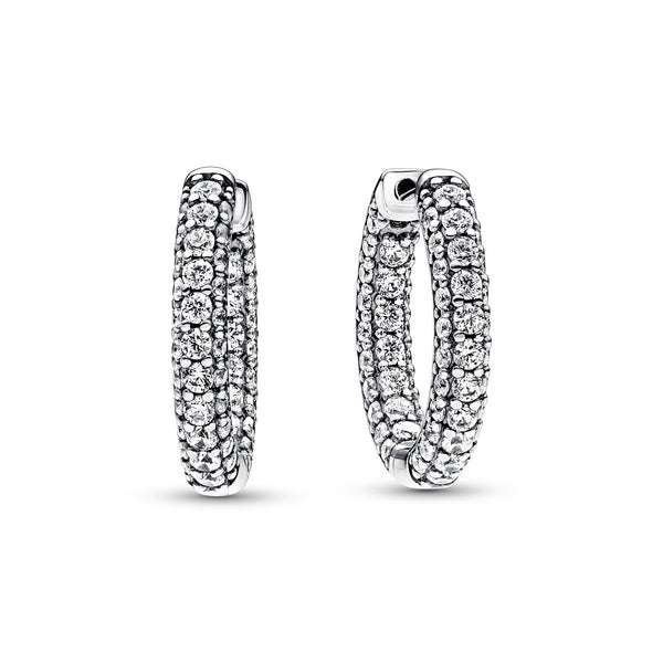 Pandora timeless Pavé أحادي الصوف الأقراط