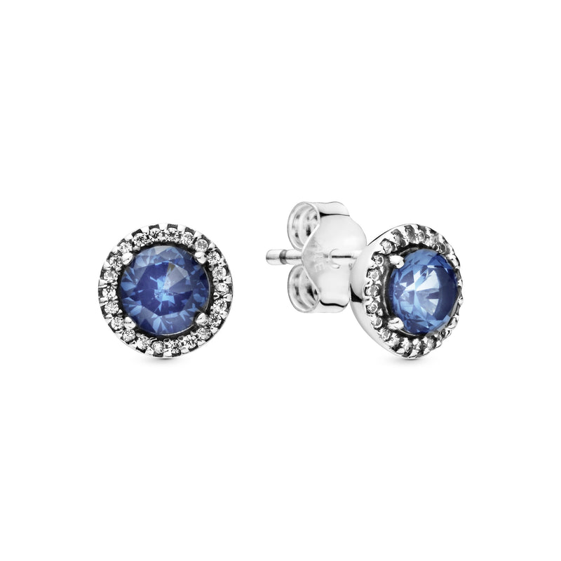 Blue Round Sparkle Earrings