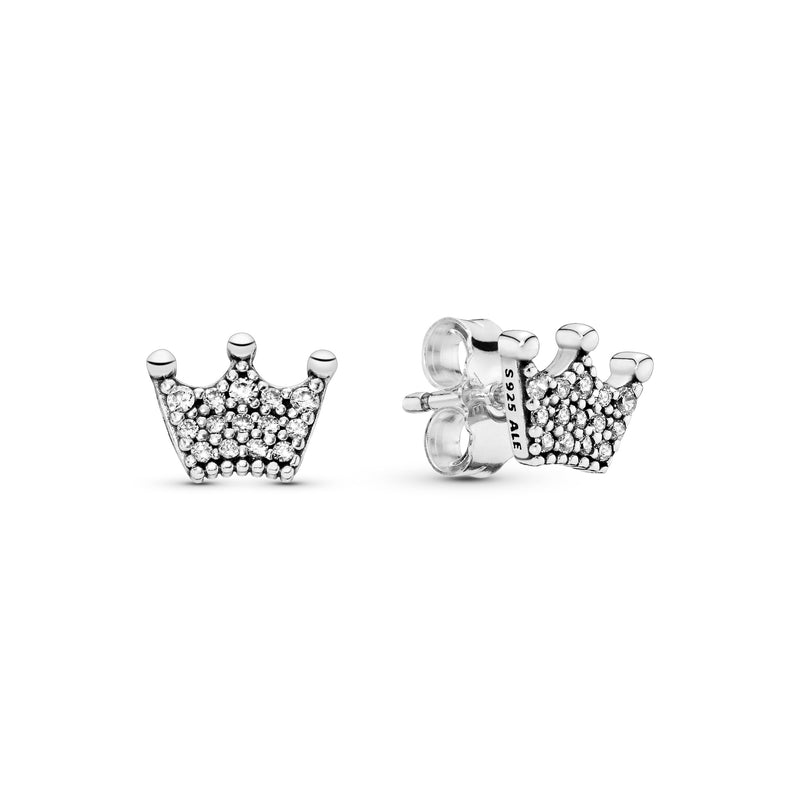 Crown Silver Stud Earrings