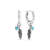 Feather Silver Earrings