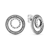 PANDORA Logo Silver Earrings