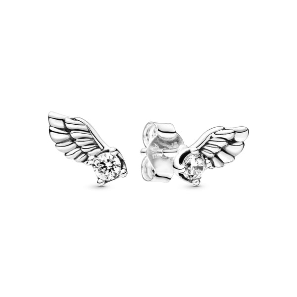 Angel Wing Sterling Silver Stud Earrings