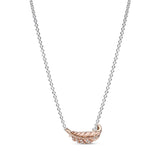 Two-Tone Floating Curved Feather Collier Necklace