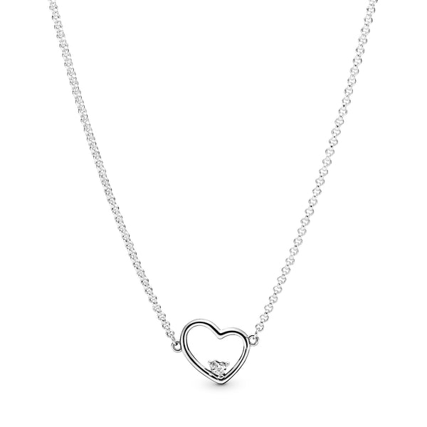 Asymmetrical Heart Silver Necklace